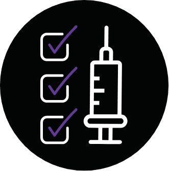 Icon of a syringe and checklist marks