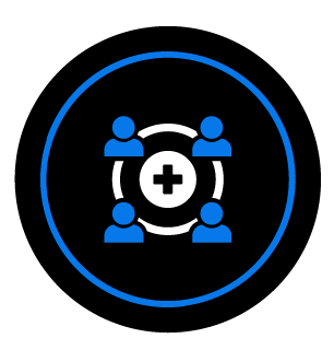 Icon displaying healthcare and patient symbols